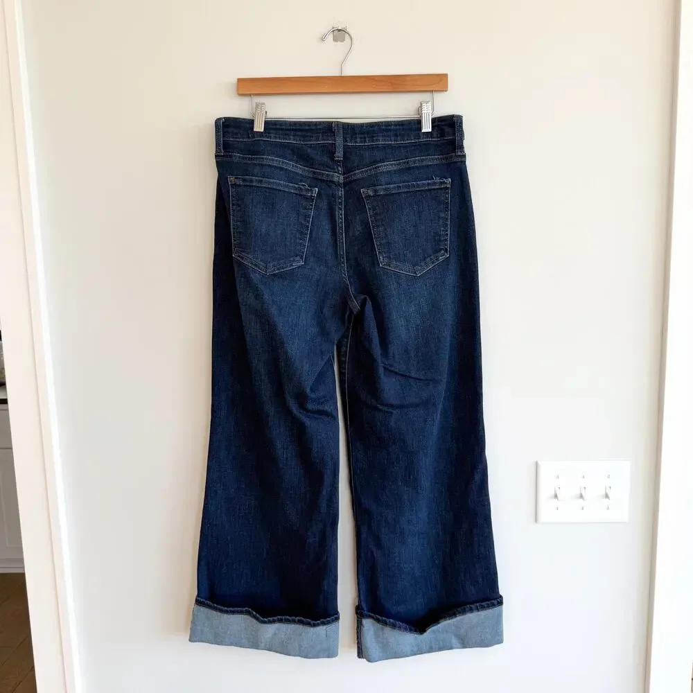 KUT From The Kloth Meg Fab Ab Wide Leg Wide Leg Cuffed Hem Jeans Blue 10 - Picture 3 of 10